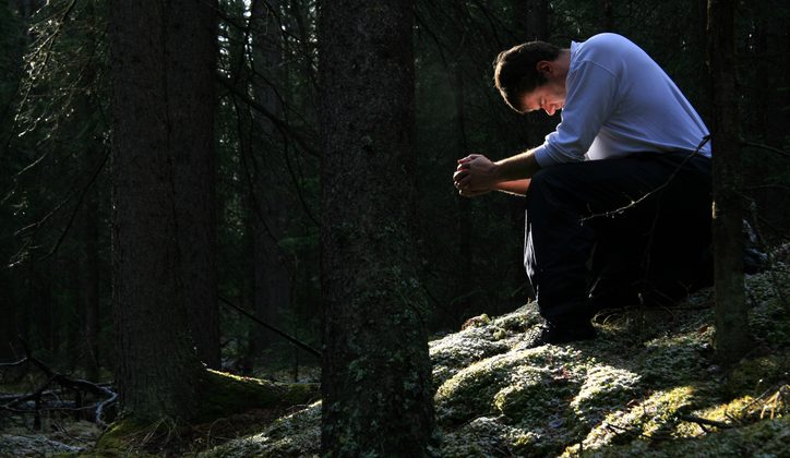 praying in the forest
