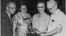 Photograh of Kathryn L. Jensen-Nelson with her husband and two other people from the College of Medical Evangelists.