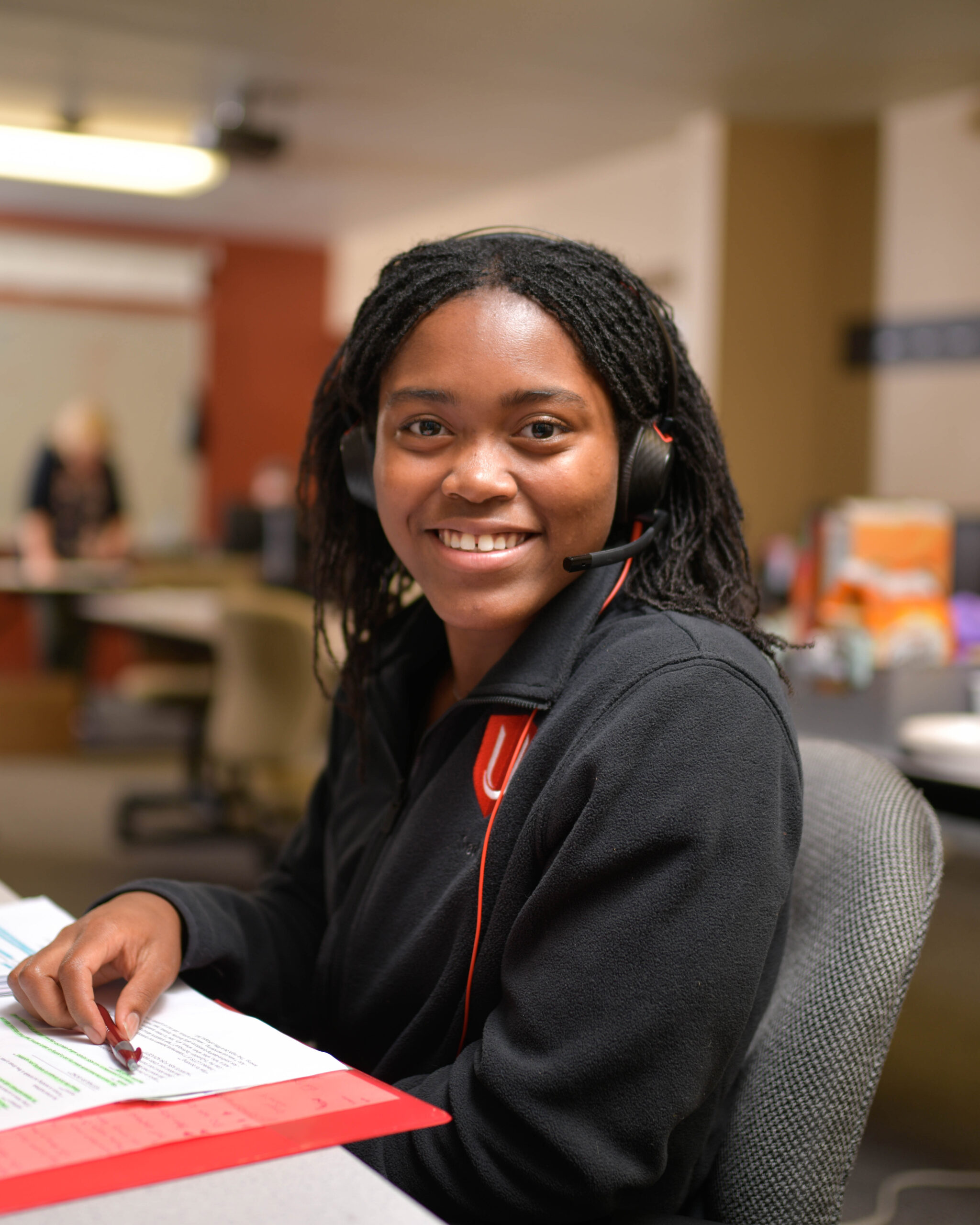 Photo of a Phonathon caller.